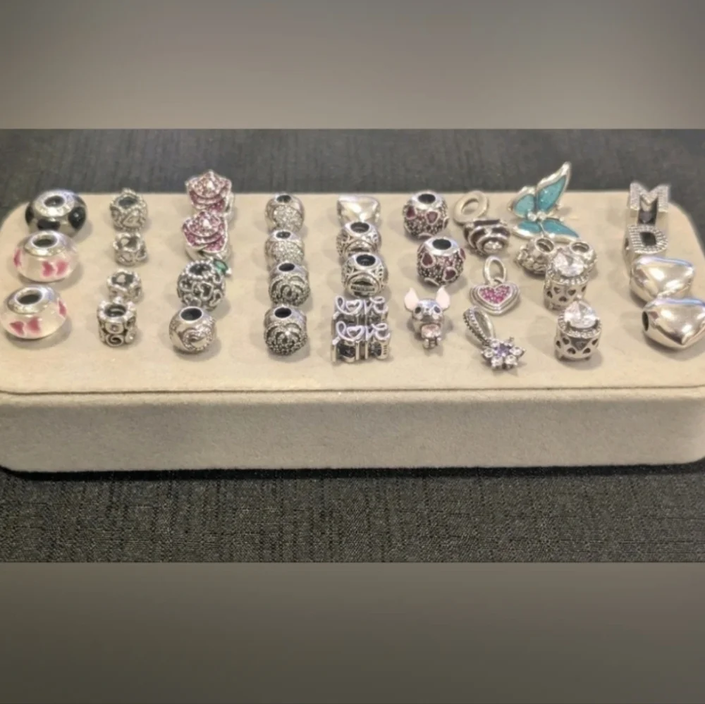 Pandora Bracelet & Mixed Charm Bundle -43pc Lot - Picture 7 of 11